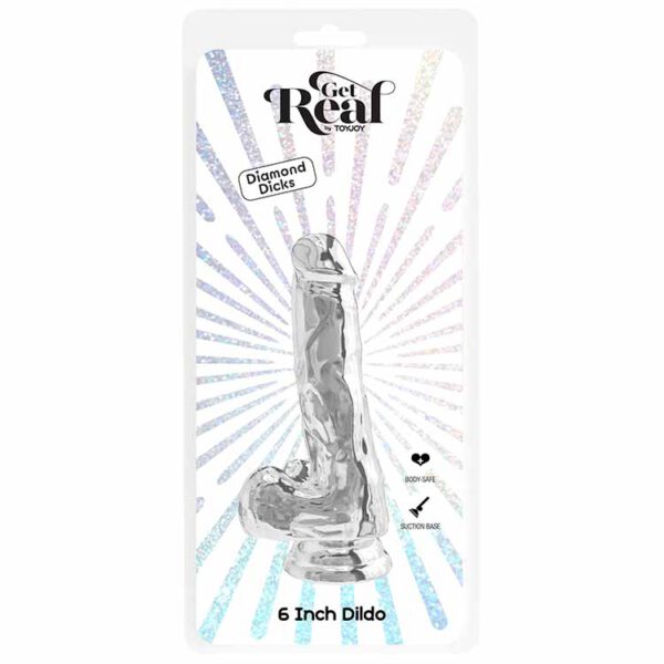 Clear Dildo w. Balls 6 inch - Afbeelding 2