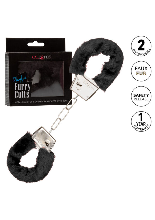 Playfull Furry Cuffs Black - Afbeelding 4