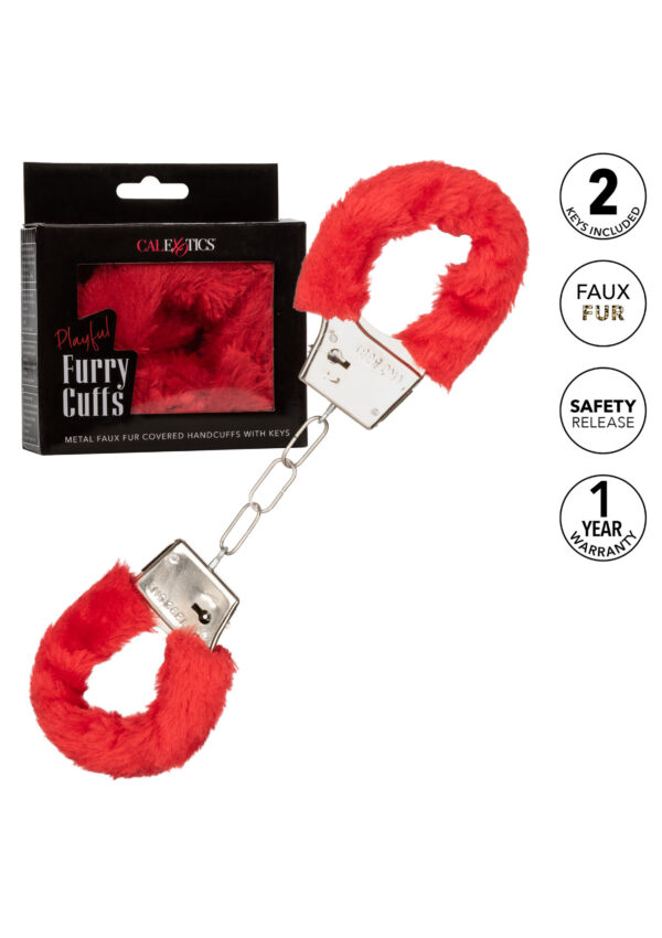 Playfull Furry Cuffs Red - Afbeelding 4