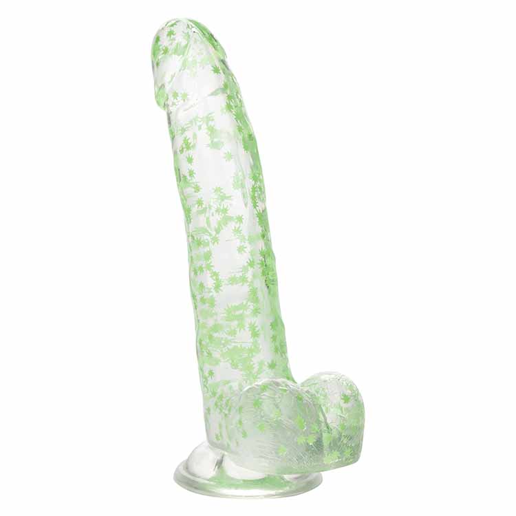 Glow in The Dark Dildo Wietbladeren 8 inch