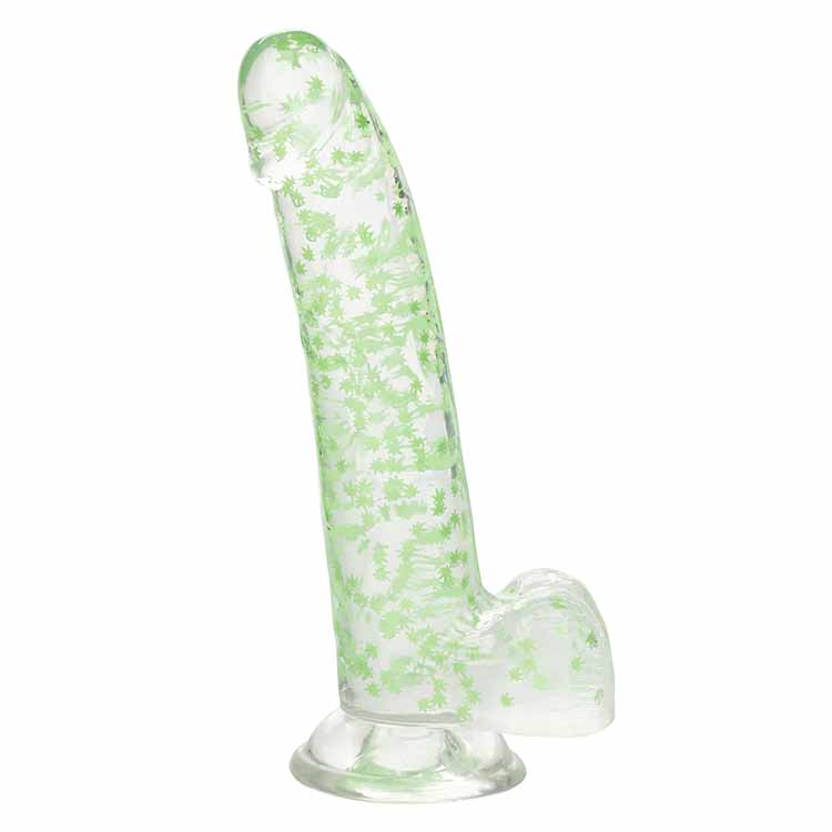 Glow in The Dark Dildo Wietbladeren 8 inch - Afbeelding 5