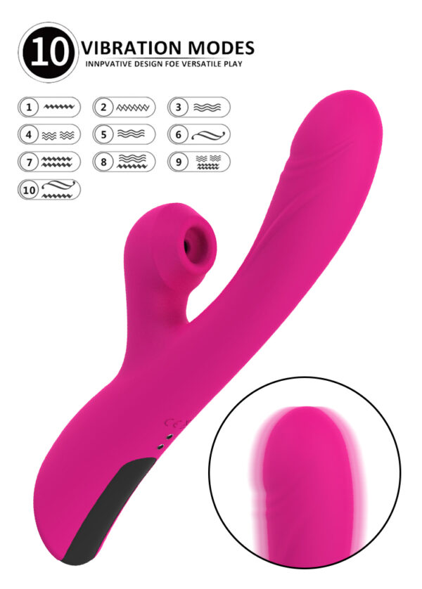 Luchtdruk Vibrator Dildo 2+1 - Afbeelding 2