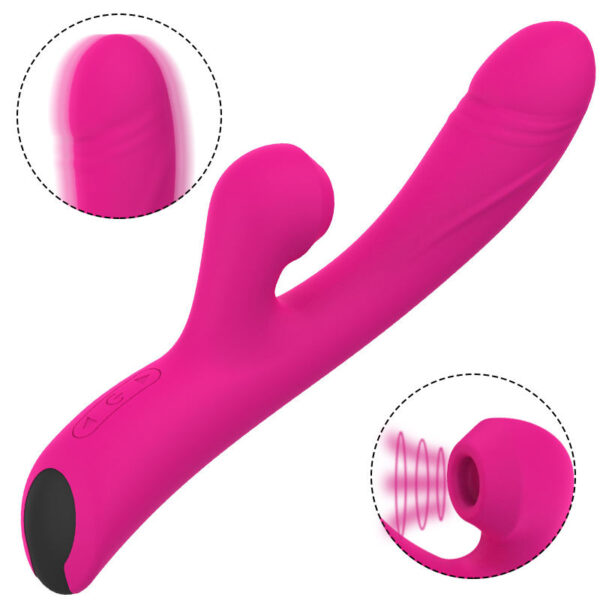 Luchtdruk Vibrator Dildo 2+1 - Afbeelding 4