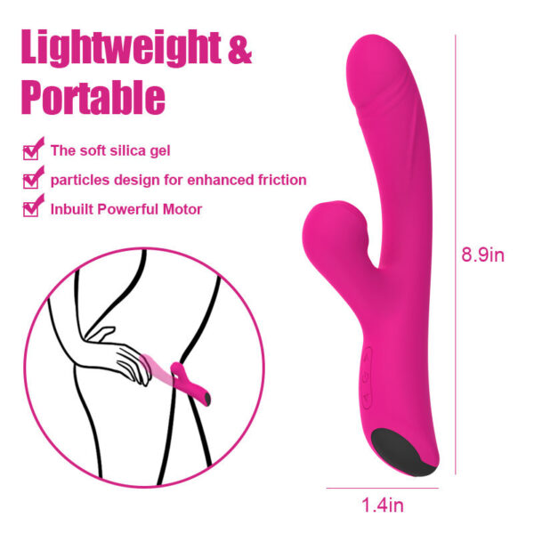 Luchtdruk Vibrator Dildo 2+1 - Afbeelding 7