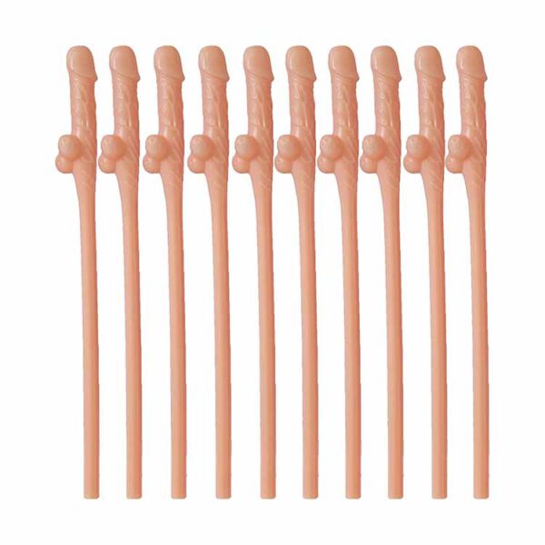 Herbruikbare Piemel Rietjes 10 stuks Beige